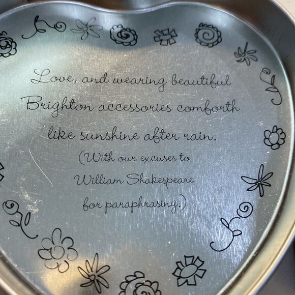 Brighton Heart Shaped Tin Jewelry Keepsake Gift Box Collectible Metal Container - Picture 8 of 8